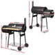 2-in-1 Offset BBQ Smoker Cooking Grill Barbeque Black Fathers Gift