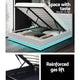 Double Bed Frame RGB LED Gas Lift Base Storage PU Leather White - Dodosales