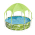 Above Ground Swimming Pool with Mist Shade Metal Frame Inflatable Family Pool