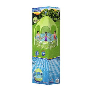 Above Ground Swimming Pool with Mist Shade Metal Frame Inflatable Family Pool