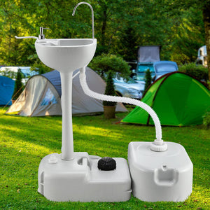 Portable Camping Wash Basin Sink Stand Water Tank Bathroom 43L - Dodosales