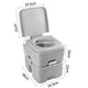 20L Toilet with Carry Bag Outdoor Camping Loo Potty Dunny - Grey - Dodosales