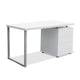 Work Desk Metal Legs With Cabinet 3 Drawers Student Office Table Workstation - White - Dodosales