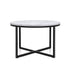 z 70cm Side Table Marble Effect Top Metal Legs Coffee Lamp Table Home Office