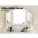 Bedroom Dressing Table with Foldable Mirror And Padded Embroidered Stool White - Afterpay - Zip Pay - Dodosales -