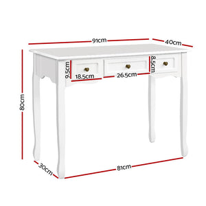 Hallway Console Table Sideboard Provincial Look Storage Drawer Entryway - White - Dodosales
