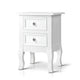Bedside Table French Provincial Style Nightstand Side Lamp Cabinet White - Dodosales