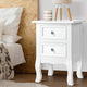 Bedside Table French Provincial Style Nightstand Side Lamp Cabinet White - Dodosales