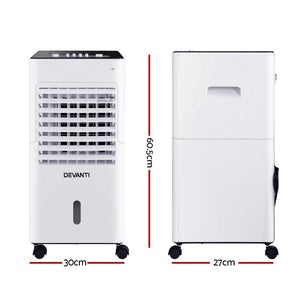 z Evaporative Air Cooler On Wheel Conditioner Portable 6L Cooling Fan Humidifier - Dodosales