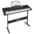 61 Key Lighted Electronic Piano Keyboard LED Electric Holder Music Stand Black