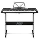 61 Key Lighted Electronic Piano Keyboard LED Electric Holder Music Stand Black - Dodosales