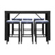 z 7 Pc Outdoor Dining Setting Bar Table & Stools Set Patio Deck Furniture - Dodosales