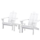 3 Piece Wooden Outdoor Beach Chair and Table Set Adirondack Style Armchair - Dodosales