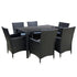 7pcs Outdoor Furniture Dining Setting Chair Table Rattan Glass Patio Set