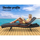 z 2x Outdoor Sun Lounge Chair with Cushion Sunbed Day Bed Lounger Black - Dodosales