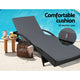 z 2x Outdoor Sun Lounge Chair with Cushion Sunbed Day Bed Lounger Black - Dodosales