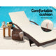 2x Outdoor Sun Lounge Chair with Cushion Sunbed Day Bed Lounger Brown - Dodosales