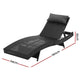 Outdoor Wicker Sun Lounge Bed Patio Sofa Chair Sunbed Lounger Black - Dodosales