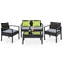 Outdoor 4 Piece Wicker Furniture Set Chair Sofa Table Patio Setting