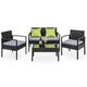 Outdoor 4 Piece Wicker Furniture Set Chair Sofa Table Patio Setting - Dodosales