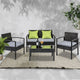 Outdoor 4 Piece Wicker Furniture Set Chair Sofa Table Patio Setting - Dodosales