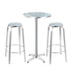z 3PC Round Outdoor Bistro Set Bar Table Stools Adjustable Aluminium Cafe - Dodosales