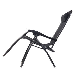 Black Outdoor Portable Recliner Banana Chair Pool Lounge Seating Zero Gravity Chair - Dodosales