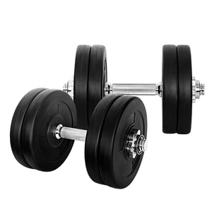 Dumbbells Set 25kg Weight Plates Home Gym Fitness Exercise Dumbbell - Dodosales
