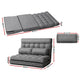 Floor Chair Lounge Sofa Bed 2-seater Folding Gaming Seat Recliner Fabric Grey - Dodosales