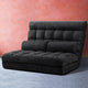 Floor Chair Lounge Sofa Bed 2-seater Folding Gaming Seat Chair Suede Charcoal - Dodosales