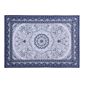 Gaspar Blue Short Pile Floor Rug 200x290cm Rectangular Flooring Mat Carpet - Dodosales