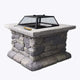 Fire Pit Outdoor Table Charcoal Heating Fireplace Garden Firepit Heater Square - Dodosales