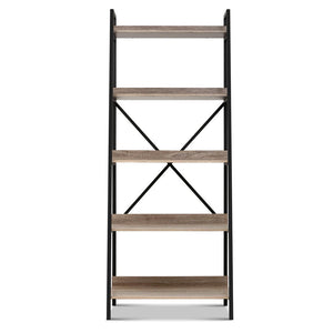5 Tier Book Shelf Display Unit Shelves Wood Metal Stand Hollow Storage - Dodosales