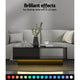 High Gloss Coffee Table LED Lights Storage Drawer Modern Furniture - Black