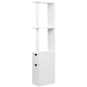 Bathroom Free Standing Storage Cabinet Space Saver Unit - White - Dodosales
