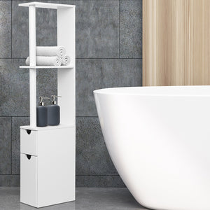 Bathroom Free Standing Storage Cabinet Space Saver Unit - White - Dodosales