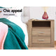 Bedside Table 2 Drawer Nightstand Shelf Side Lamp Bedroom Oak Colour - Dodosales