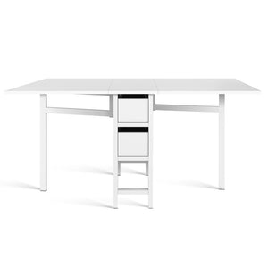Dining Table Craft Sewing Office Desk Side Fold Extends Gateleg White - Dodosales
