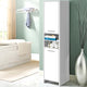 185cm Bathroom Tallboy Toilet Storage Cabinet Laundry Cupboard Adjustable Shelf White - Dodosales