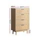 Chest of 4 Drawers Tallboy Cabinet Bedroom Storage Rattan Wood - Dodosales