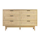 Chest of 6 Drawers Lowboy Cabinet Bedroom Storage Rattan Wood - Dodosales