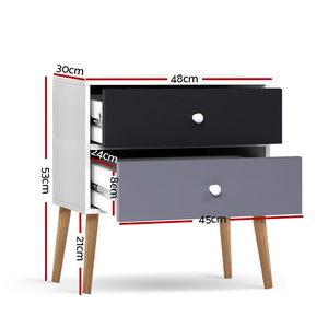 Bedside Table Scandinavian Style Nightstand Side Lamp Cabinet Modern - Dodosales