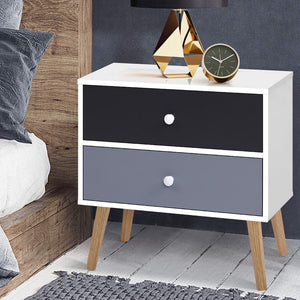 Bedside Table Scandinavian Style Nightstand Side Lamp Cabinet Modern - Dodosales