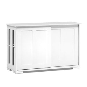 Buffet Sideboard Cabinet White Doors Storage Shelf Cupboard Hallway Table White - Dodosales