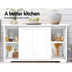 Buffet Sideboard Cabinet White Doors Storage Shelf Cupboard Hallway Table White - Dodosales