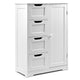 White Storage Drawers Cabinet Cupboard Shelves Kitchen Bathroom Unit Tallboy - Dodosales