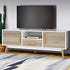 Two Tone Entertainment Unit TV Stand Cabinet Cupboard - White & Wood
