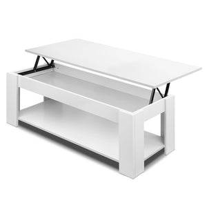 Coffee Table Lift Up Top Storage Side Table Furniture Lounge White - Dodosales