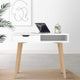 Office Computer Desk Study Table Storage Drawers Student Laptop Scandi Look - Dodosales