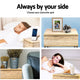 Bedside Table Nightstand Side Lamp Bedroom Metal Legs Drawer Shelf - Dodosales